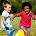 Children playing ball. 