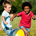 Children playing ball. 